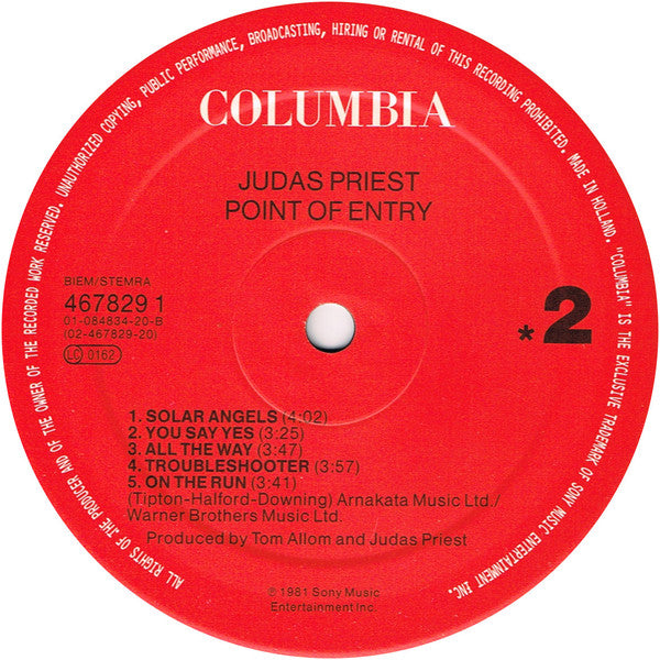 Judas Priest : Point Of Entry (LP, Album, RE)