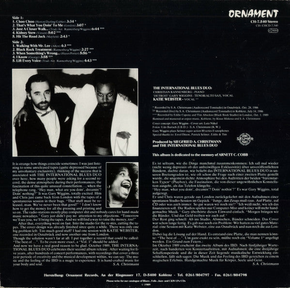 The International Blues Duo : The International Blues Duo (LP, Album)