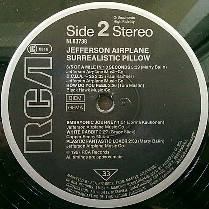 Jefferson Airplane : Surrealistic Pillow (LP, Album, RE)