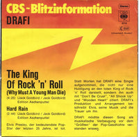 Drafi Deutscher : The King Of Rock 'n' Roll (Why Must A Young Man Die) (7", Single, Promo)