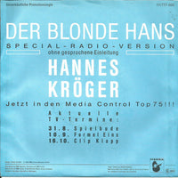 Hannes Kröger : Der Blonde Hans (Special-Radio-Version) (7", Single, Promo)