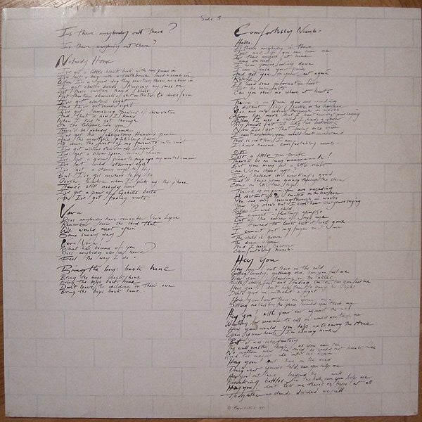 Pink Floyd : The Wall (2xLP, Album, RE, Gat)