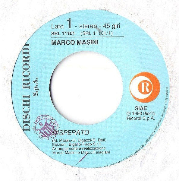 Marco Masini : Disperato (7")