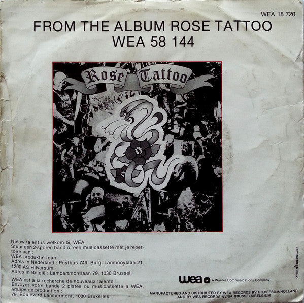 Rose Tattoo : Bad Boy For Love (7", Single)
