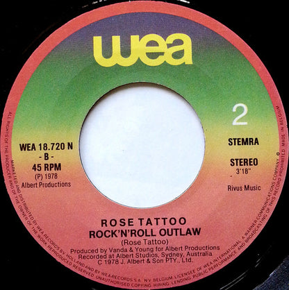 Rose Tattoo : Bad Boy For Love (7", Single)