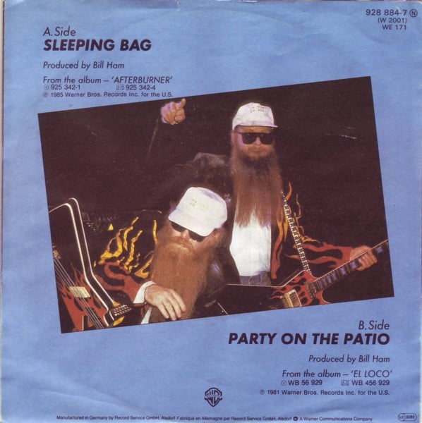 ZZ Top : Sleeping Bag (7", Single)