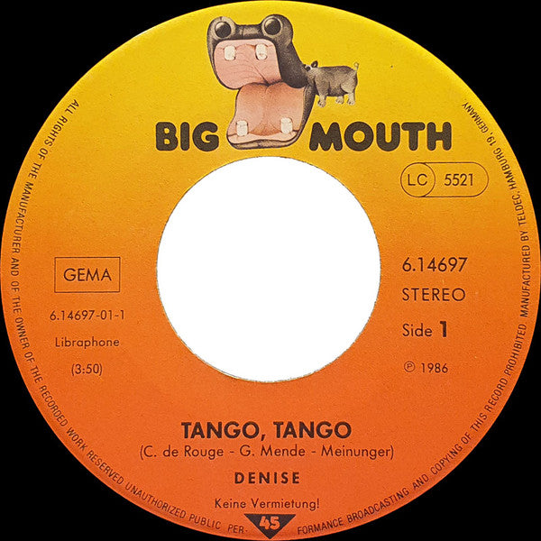 Denise (13) : Tango (7", Single)