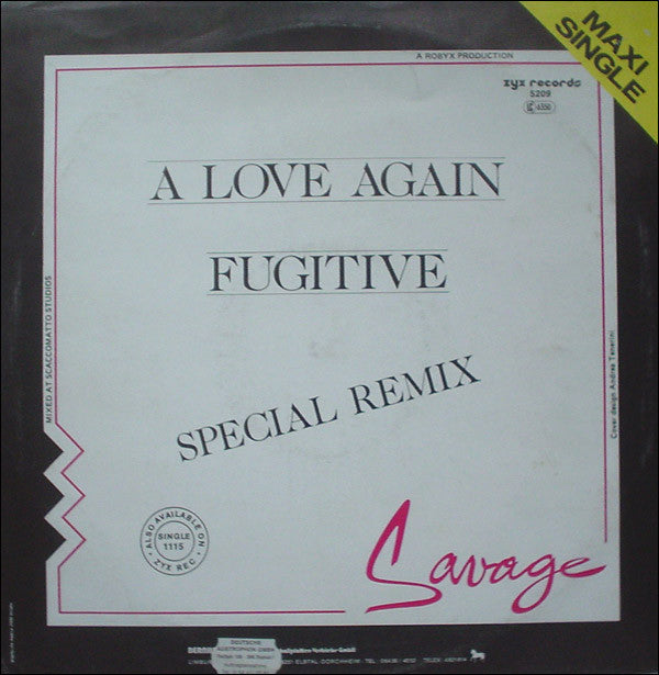 Savage : A Love Again (Special Remix) / Fugitive (12", Maxi)