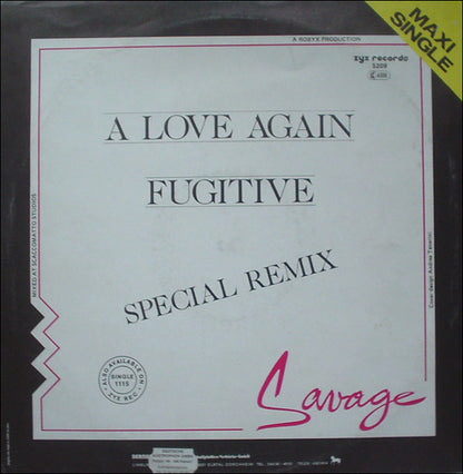 Savage : A Love Again (Special Remix) / Fugitive (12", Maxi)