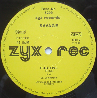Savage : A Love Again (Special Remix) / Fugitive (12", Maxi)