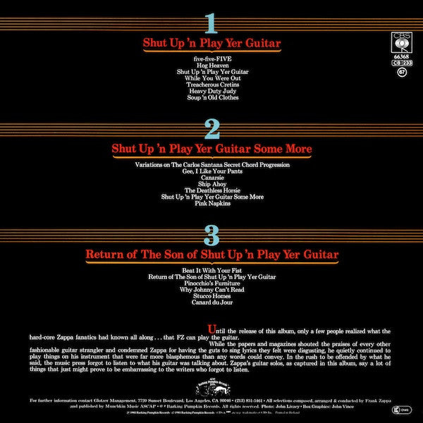 Frank Zappa : Shut Up 'N Play Yer Guitar (3xLP, Album, Ltd + Box)
