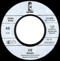 U2 : Desire (7", Single, Gat)