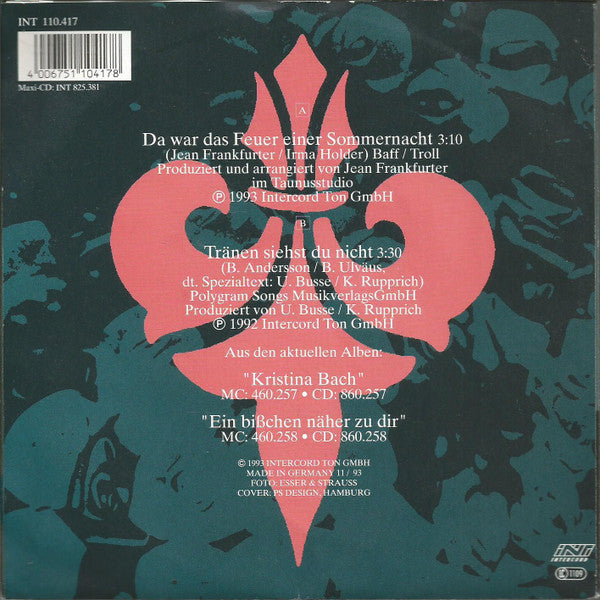 Kristina Bach : Da War Das Feuer Einer Sommernacht (7", Single)