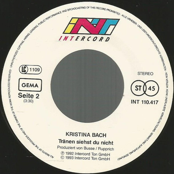 Kristina Bach : Da War Das Feuer Einer Sommernacht (7", Single)