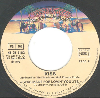 Kiss : I Was Made For Lovin' You (7", Single, Tex)