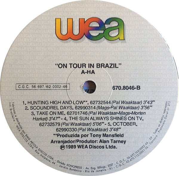a-ha : On Tour In Brazil (LP, Comp)
