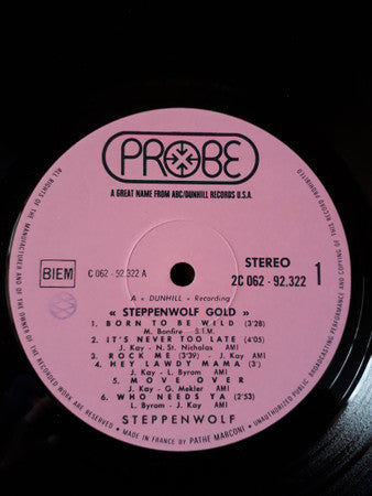 Steppenwolf : Gold (Their Great Hits) (LP, Comp)