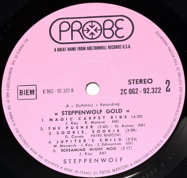 Steppenwolf : Gold (Their Great Hits) (LP, Comp)