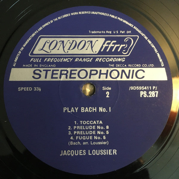 Jacques Loussier Trio : Play Bach Jazz Vol.1 (LP)