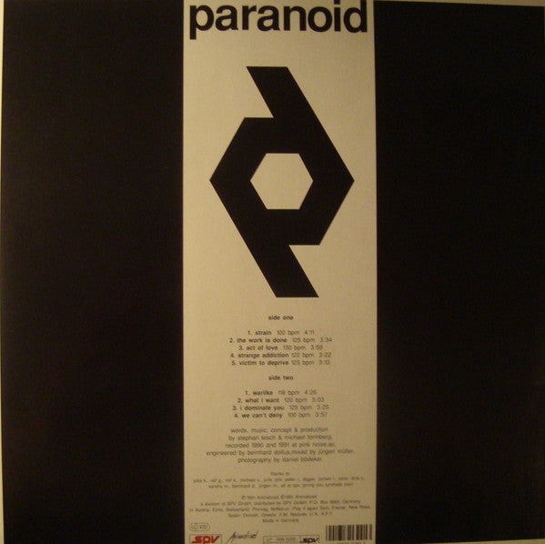 Paranoid (3) : Strain (LP, Album)