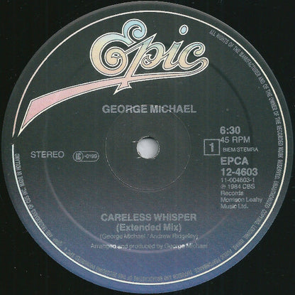 George Michael : Careless Whisper (Extended Mix) (12", Maxi)