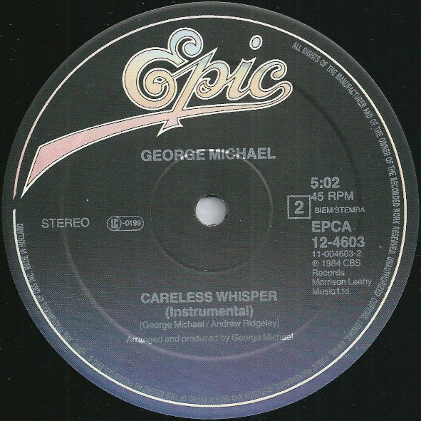 George Michael : Careless Whisper (Extended Mix) (12", Maxi)