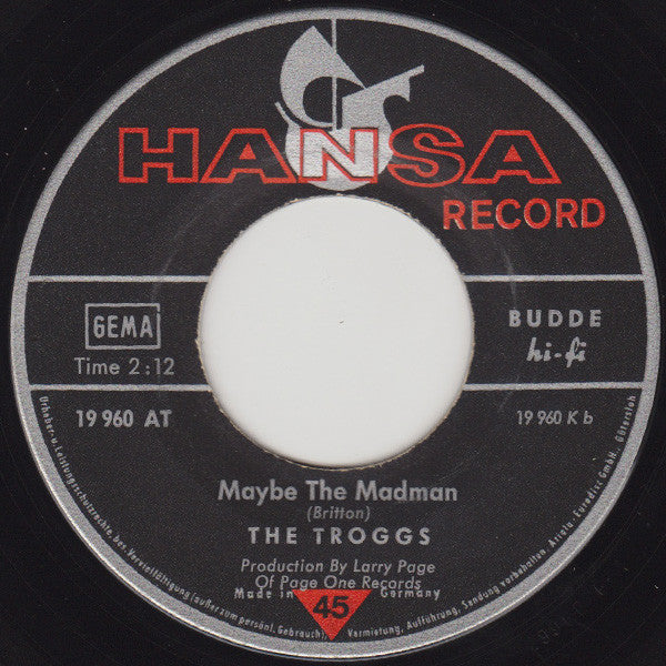 The Troggs : Little Girl (7", Single)