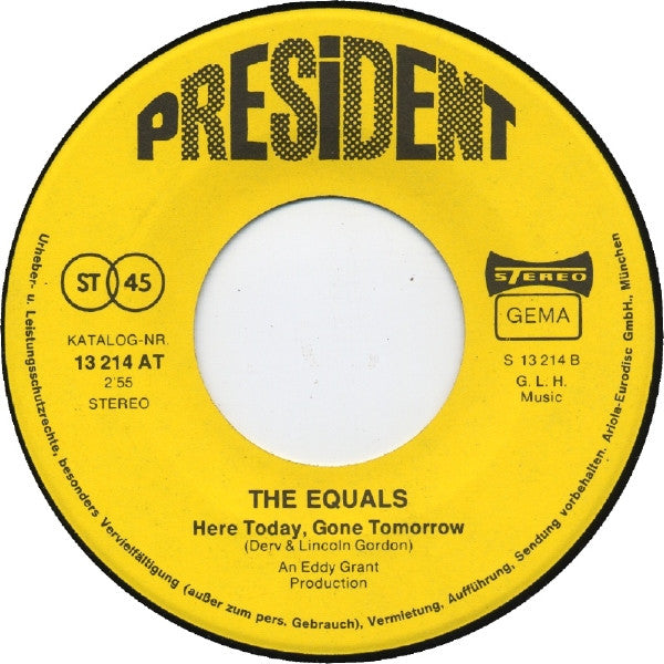 The Equals : Diversion / Here Today, Gone Tomorrow (7", Single)