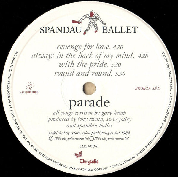 Spandau Ballet : Parade (LP, Album, Gat)