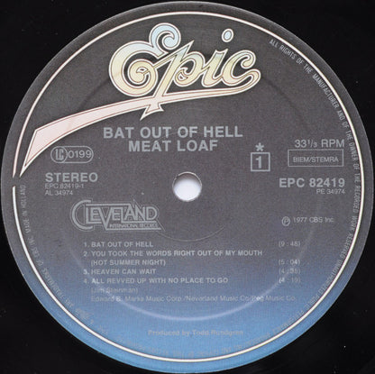 Meat Loaf : Bat Out Of Hell (LP, Album, RP, 54)