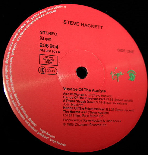 Steve Hackett : Voyage Of The Acolyte (LP, Album, RE, Gat)