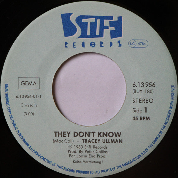 Tracey Ullman : They Don't Know (7", Single)