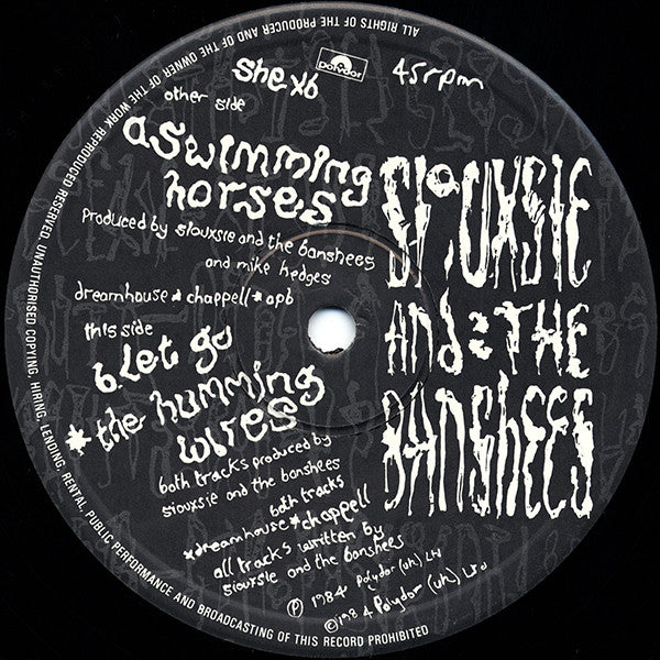 Siouxsie & The Banshees : Swimming Horses (12", Single)