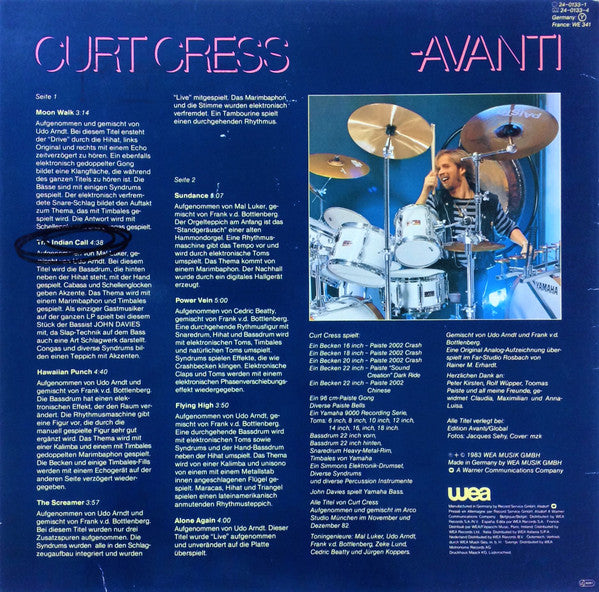 Curt Cress : Avanti (LP, Album)