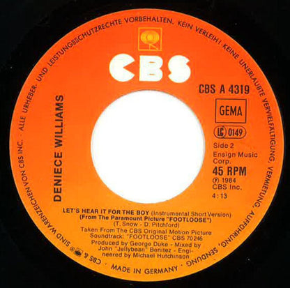 Deniece Williams : Let's Hear It For The Boy (7", Single)