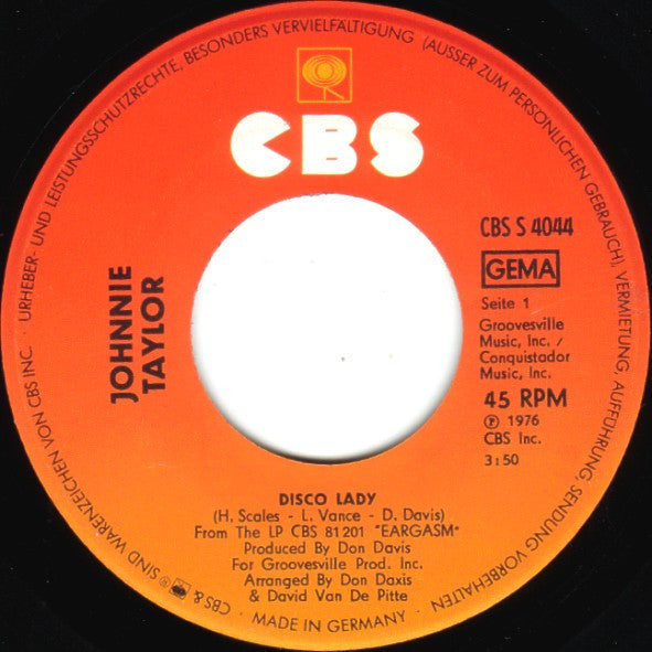 Johnnie Taylor : Disco Lady (7", Single)