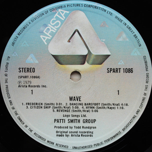 Patti Smith Group : Wave (LP, Album, Red)