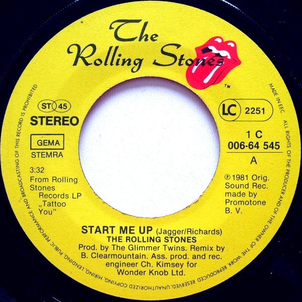 Rolling Stones* : Start Me Up (7", Single)