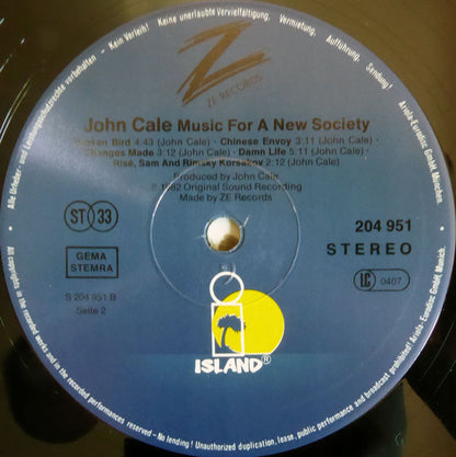 John Cale : Music For A New Society (LP, Album, RE)