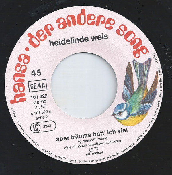 Heidelinde Weis : Anfang Und Ende (7", Single)