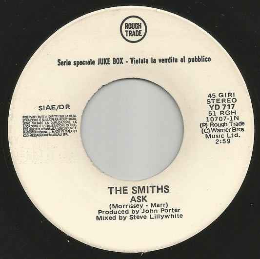 The Smiths / Sergio Caputo : Ask / Il Garibaldi Innamorato (7", Jukebox)