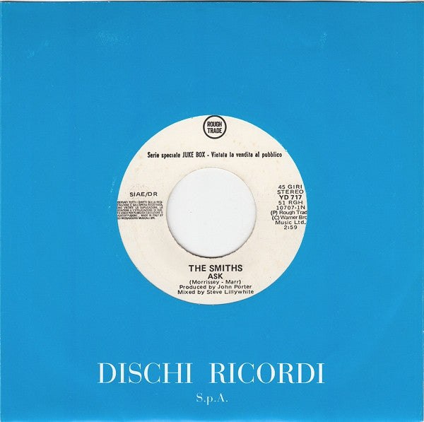 The Smiths / Sergio Caputo : Ask / Il Garibaldi Innamorato (7", Jukebox)