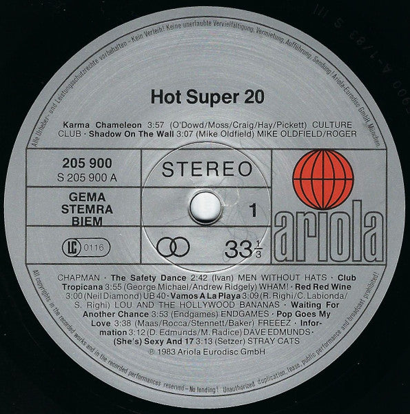 Various : Hot Super 20 (LP, Comp)