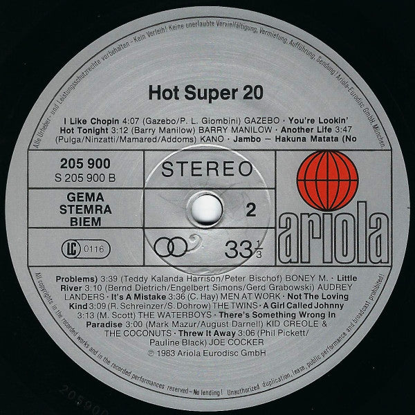 Various : Hot Super 20 (LP, Comp)