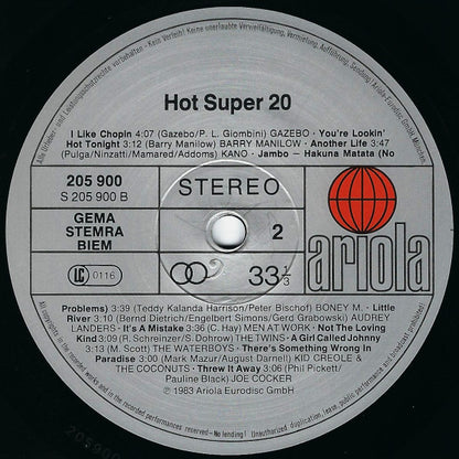 Various : Hot Super 20 (LP, Comp)