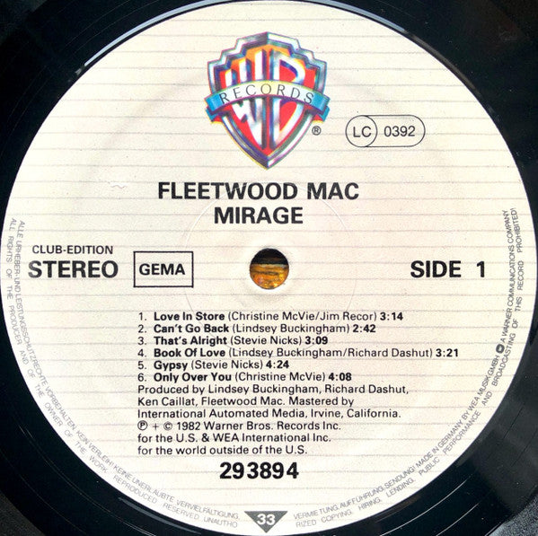 Fleetwood Mac : Mirage (LP, Album, Club)