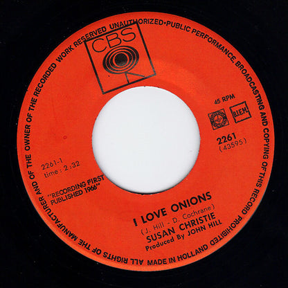 Susan Christie : I Love Onions / Take Me As You Find Me (7", Single)