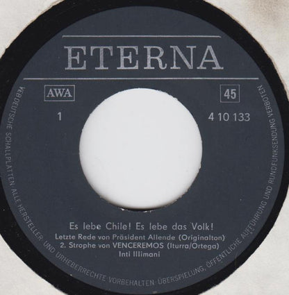 Salvador Allende / Otto Mellies : Es Lebe Chile! Es Lebe Das Volk! (Letzte Rede Von Präsident Allende) (7", Mono)