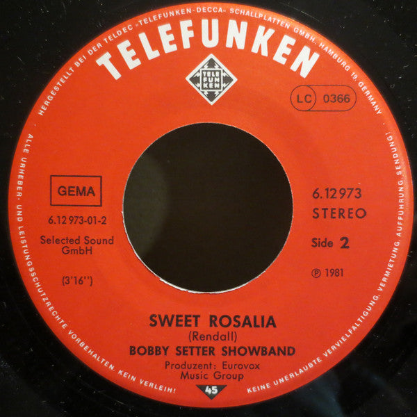 Bobby Setter Band : Dance Little Bird (7")