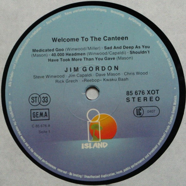 Traffic : Welcome To The Canteen (LP, Album, RE)